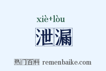 泄漏是什么意思的图片